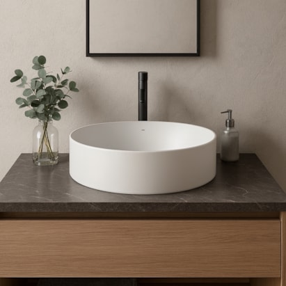 Cuba para Banheiro de Sobrepor Deca Redonda 40cm Branca Fosca - L.1050.16