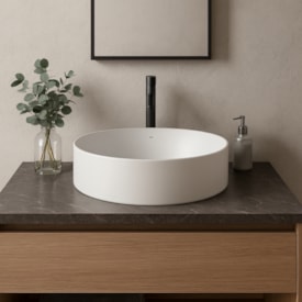 Cuba para Banheiro de Sobrepor Deca Redonda 40cm Branca Fosca - L.1050.16