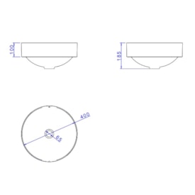 Cuba para Banheiro de Sobrepor Deca Redonda 40cm Branca Fosca - L.1050.16