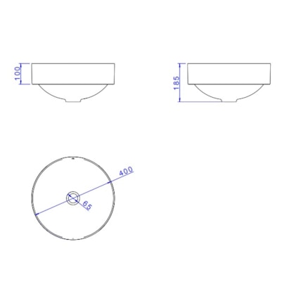 Cuba para Banheiro de Sobrepor Deca Redonda 40cm Branca Fosca - L.1050.16