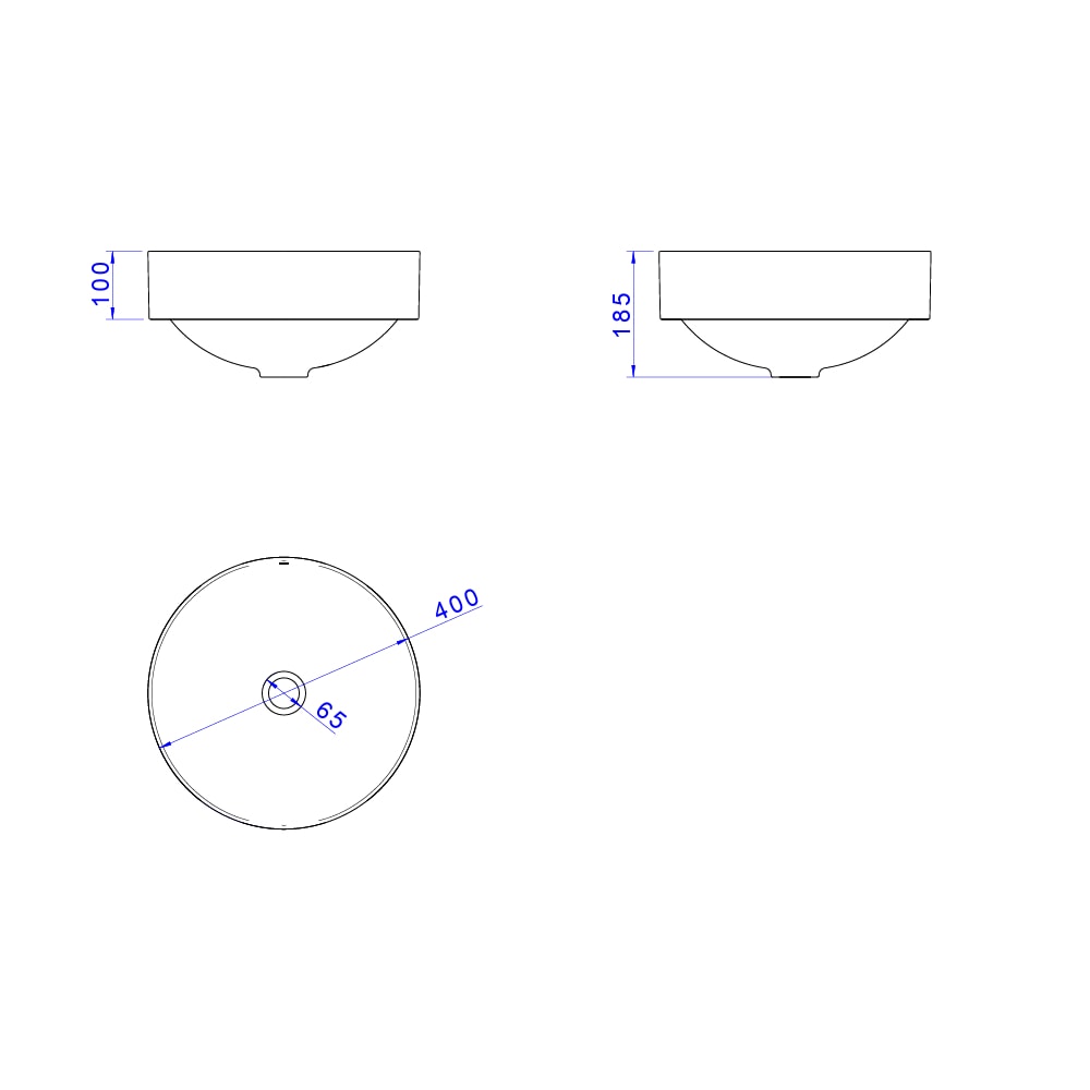 Cuba para Banheiro de Sobrepor Deca Redonda 40cm Branca Fosca - L.1050.16