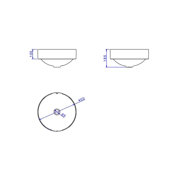 Cuba para Banheiro de Sobrepor Deca Redonda 40cm Branca - L.1050.17