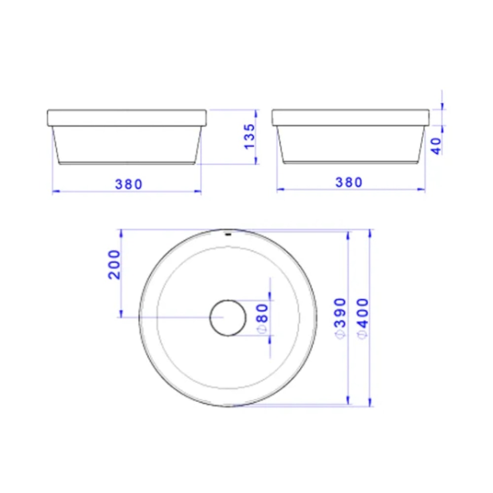 Cuba para Banheiro de Sobrepor Deca Redonda 40cm Branco - L.22040.17