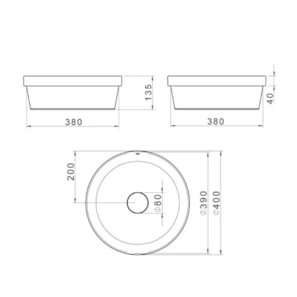 Cuba para Banheiro de Sobrepor Deca Redonda 40cm Soft Antracite - L.22040.85