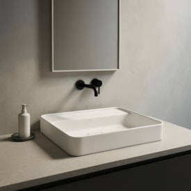 Cuba para Banheiro de Sobrepor Deca Retangular 50cm com Mesa Branco - L.23050.M.17