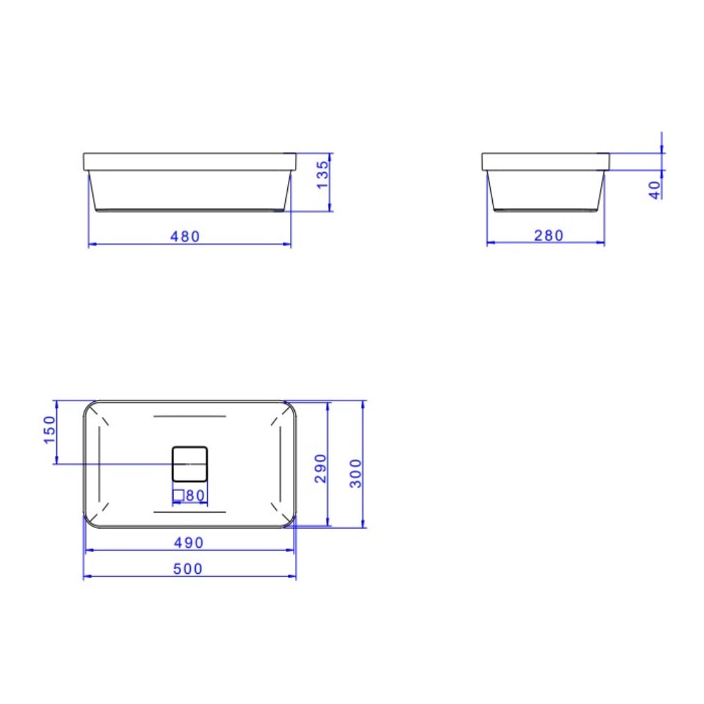 Cuba para Banheiro de Sobrepor Deca Retangular 50cm com Mesa Branco - L.23050.M.17