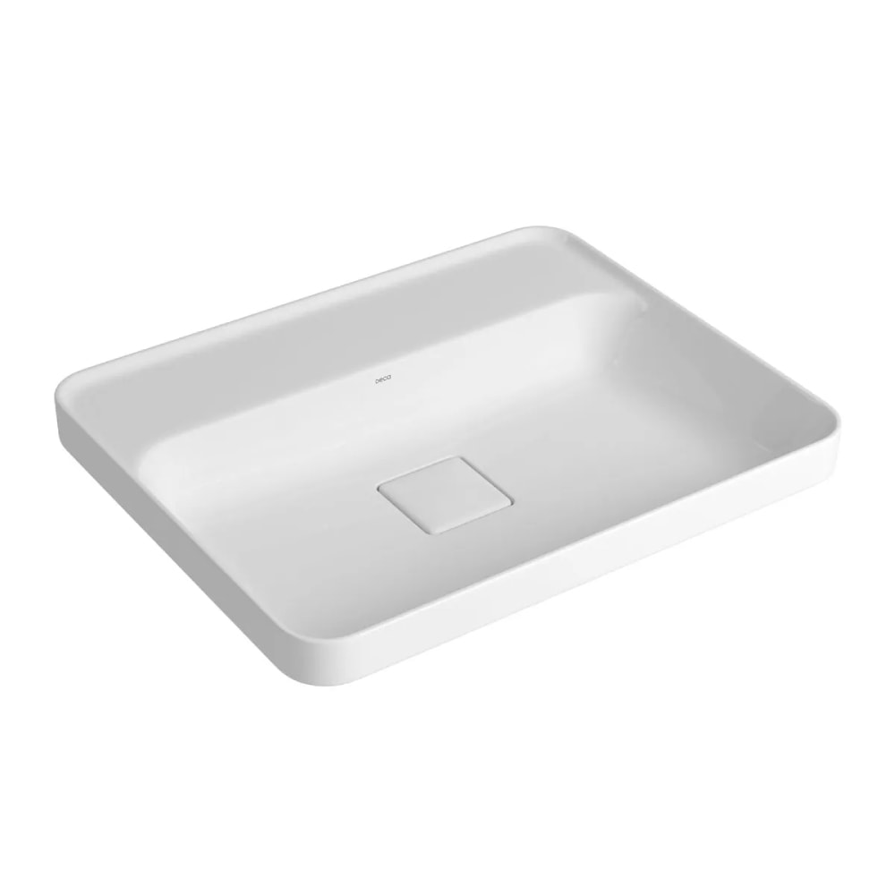 Cuba para Banheiro de Sobrepor Deca Retangular 50cm com Mesa Branco - L.23050.M.17