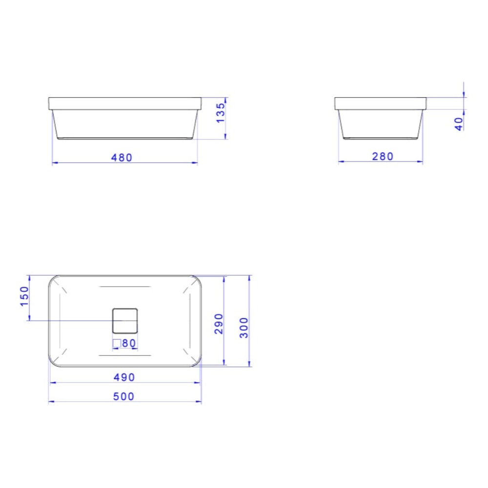 Cuba para Banheiro de Sobrepor Deca Retangular 50x30cm Barbante - L.23050.26