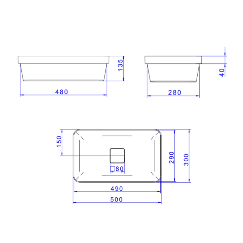 Cuba para Banheiro de Sobrepor Deca Retangular 50x30cm Branco - L.23050.17