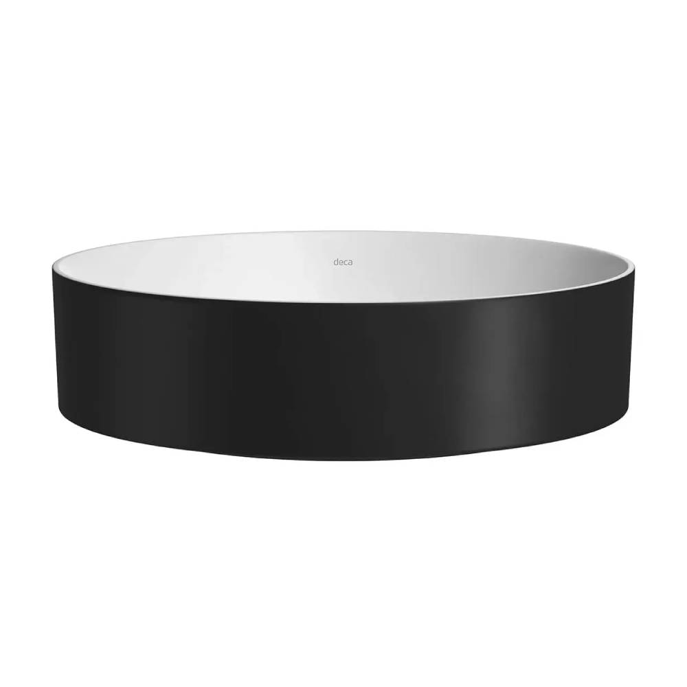 Cuba para Banheiro de Sobrepor Redonda Deca 40cm Ébano e Branco Fosco - L.1050.72