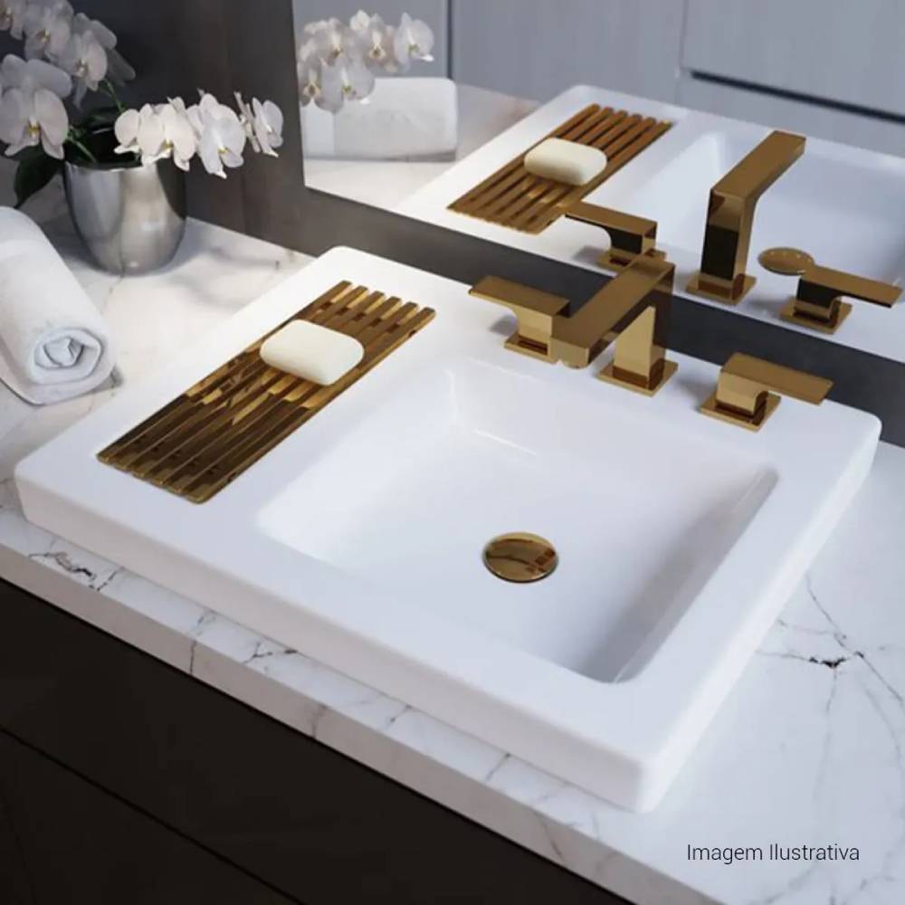 Cuba para Banheiro de Sobrepor Retangular Deca 60x47cm Branca - L.131.17