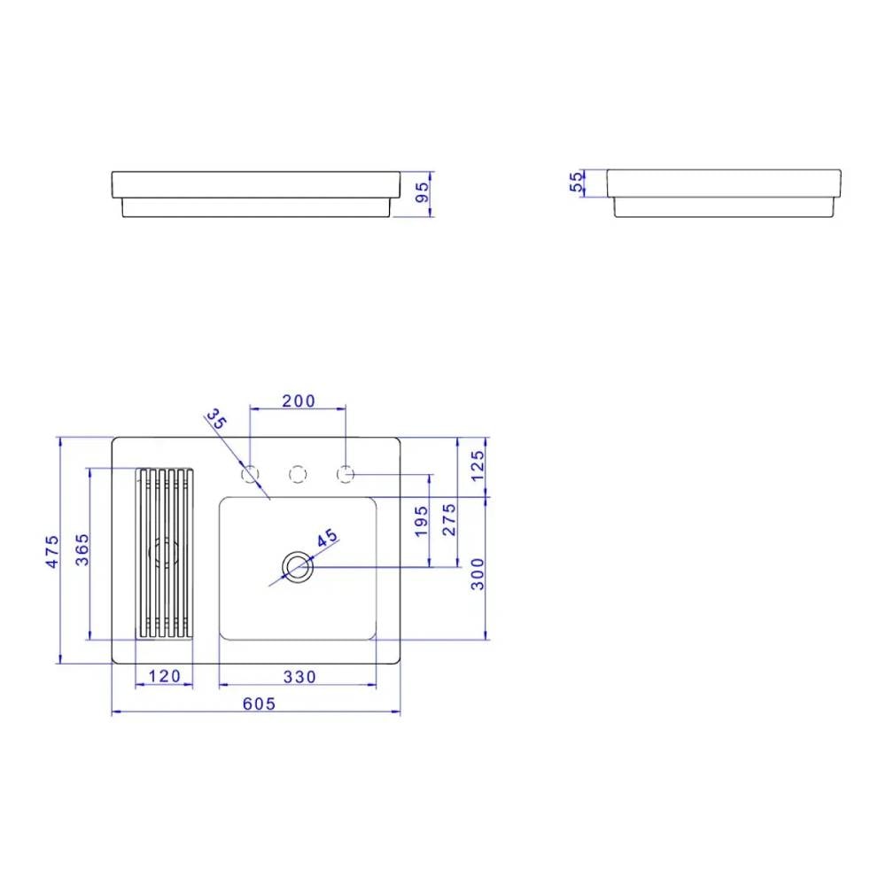 Cuba para Banheiro de Sobrepor Retangular Deca 60x47cm Branca - L.131.17