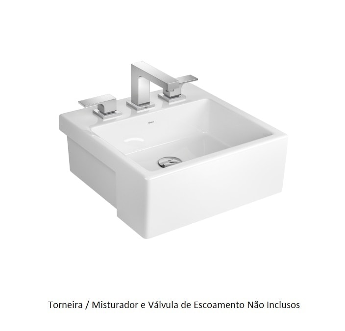 Cuba para Banheiro Semi Encaixe Deca Quadrada 42 x 42cm Branca - L.830.17