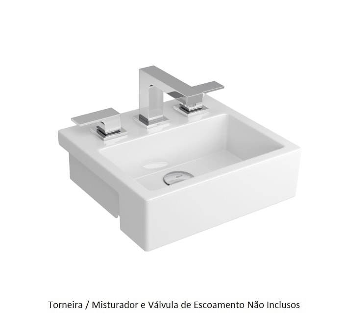 Cuba para Banheiro Semi Encaixe Deca Retangular 33 x 36,5cm Branca - L.733.17