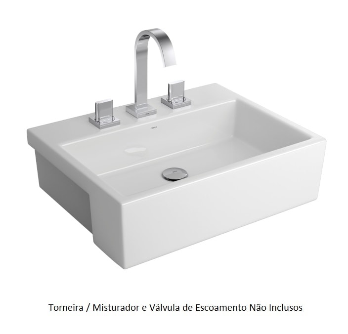 Cuba para Banheiro Semi Encaixe Deca Retangular 42 x 55,5cm Branca - L.843.17