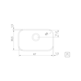 Cuba para Cozinha de Embutir Aço Inox Acetinado Tramontina Lavínia 47x30cm - 94022102