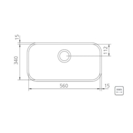 Cuba para Cozinha de Embutir Aço Inox Acetinado Tramontina Lavínia Embutir 56x34cm - 94024103