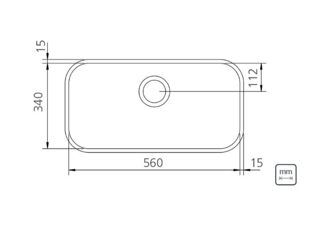 Cuba para Cozinha de Embutir Aço Inox Acetinado Tramontina Lavínia Embutir 56x34cm - 94024103