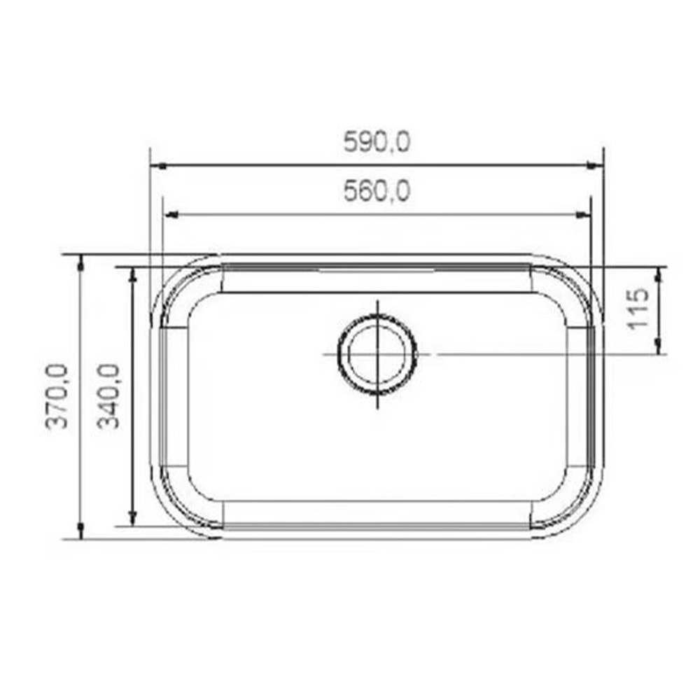 Cuba para Cozinha de Embutir Aço Inox Alto Brilho Docol Invicta 56x34x18 - 016994CH