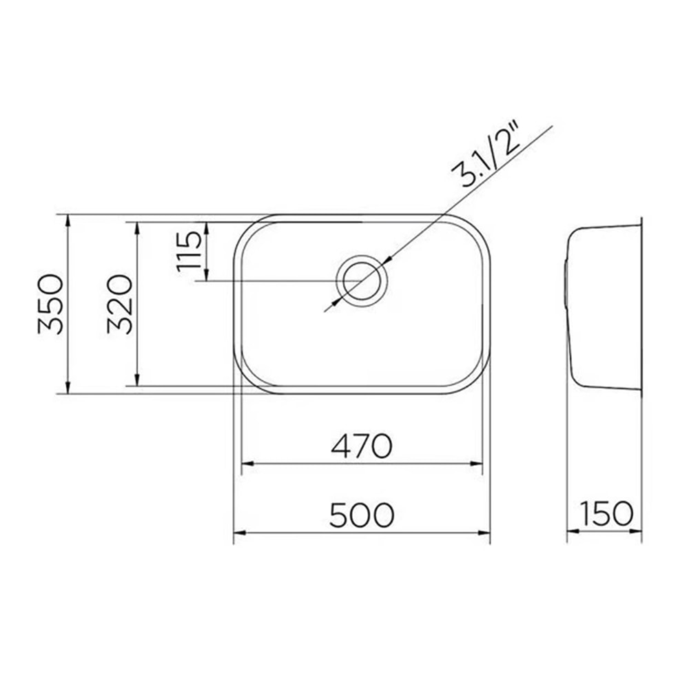 Cuba para Cozinha de Embutir Aço Inox Alto Brilho Docol Riva 74x32x14cm - 017004CJ