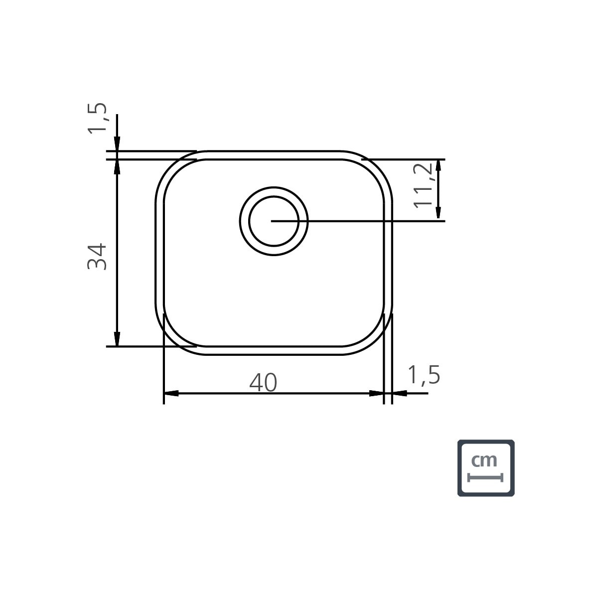 Cuba para Cozinha de Embutir Aço Inox Alto Brilho Tramontina Lavínia 40x34cm - 94020202