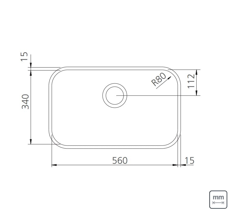 Cuba para Cozinha de Embutir Aço Inox Alto Brilho Tramontina Lavínia 56x34cm - 94054402