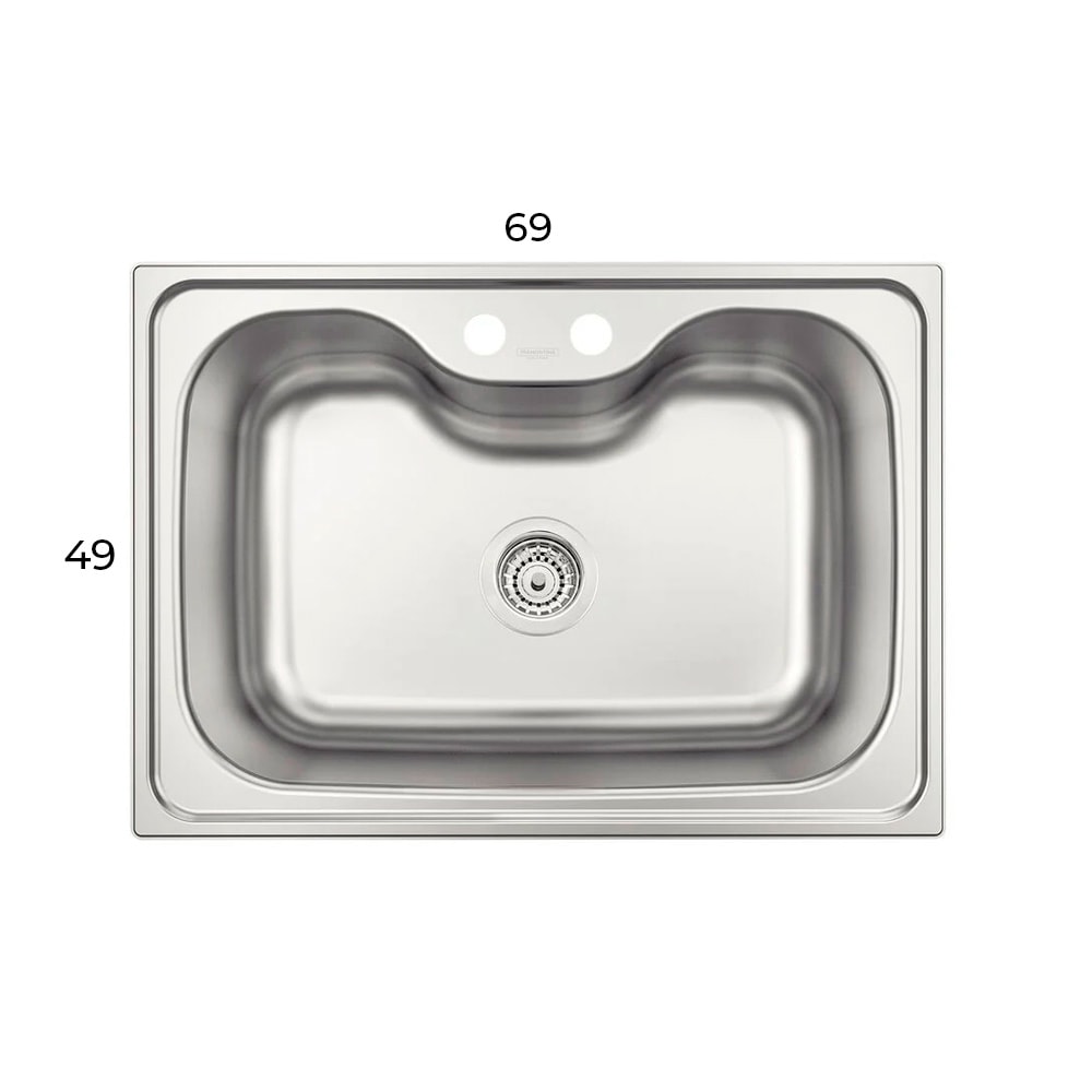 Cuba para Cozinha de Embutir Aço Inox Morgana Undermount Acetinado 69x49 - 93806/592