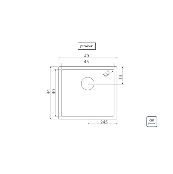 Cuba para Cozinha de Embutir Aço Inox Tramontina Design Collection Quadrum 45x40cm - 94006103