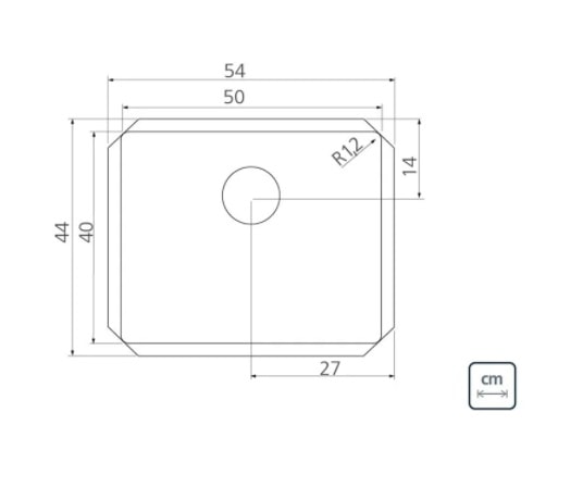 Cuba para Cozinha de Embutir Aço Inox Tramontina Design Collection Quadrum Undermount 50x40cm - 94007112