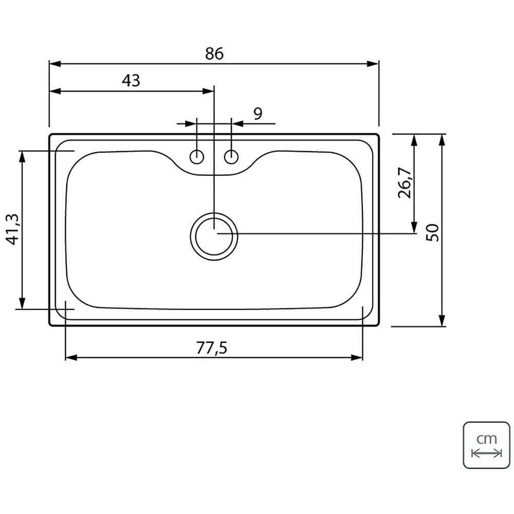 Cuba para Cozinha de Sobrepor Aço Inox Tramontina Morgana 86x50cm + Acessórios - 93801152