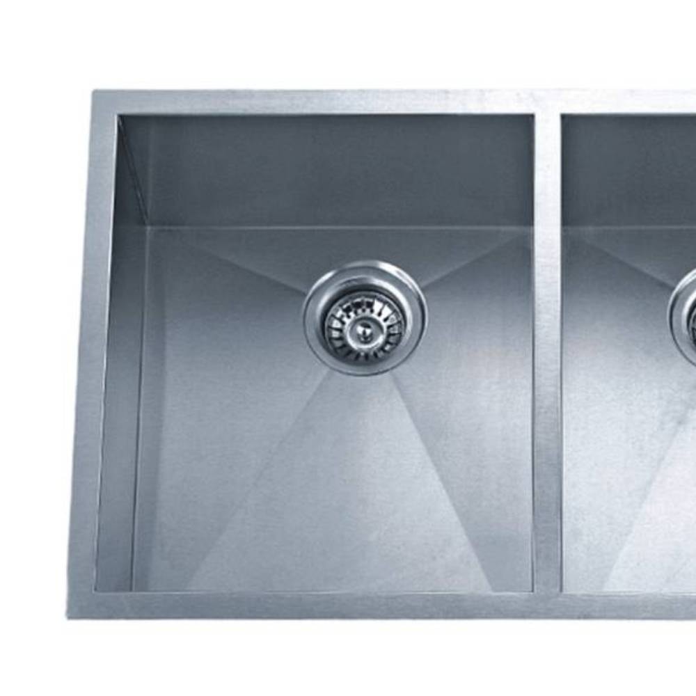 Cuba para Cozinha Dupla de Embutir Aço Inox com Valvúla Dax 74x51cm - DAX-0014-BK-ST