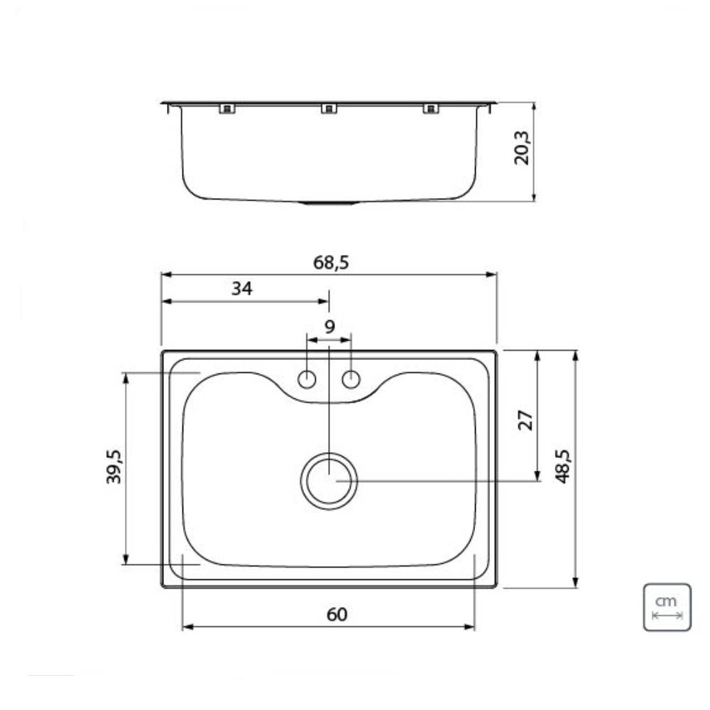Cuba para Cozinha Embutir Aço Inox Tramontina Morgana 69x49cm - 93806/282