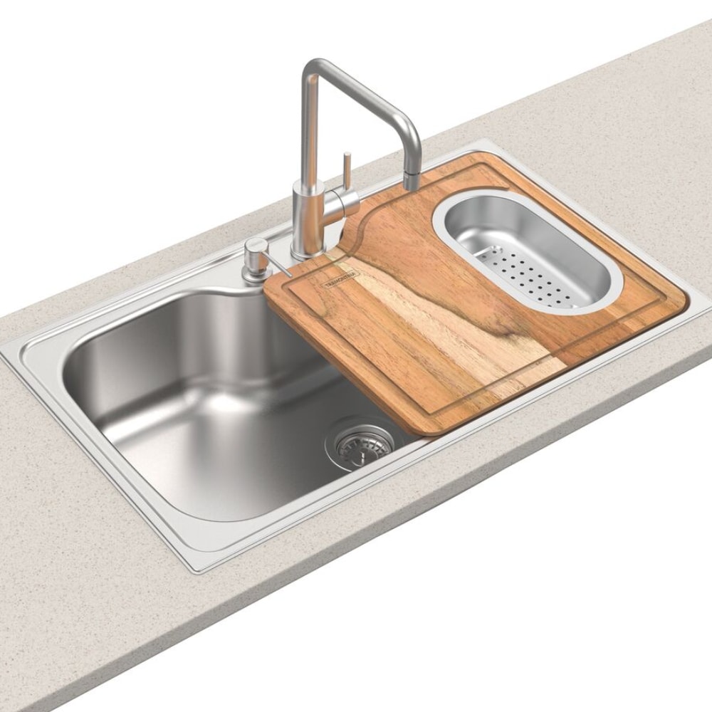 Cuba para Cozinha Tramontina em Aço Inox para Sobrepor Morgana 86x50cm com Acessórios - 93801102