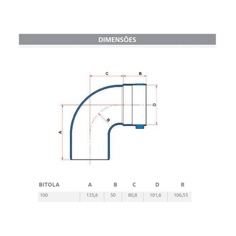 Curva Esgoto Curta 90X100mm Tigre