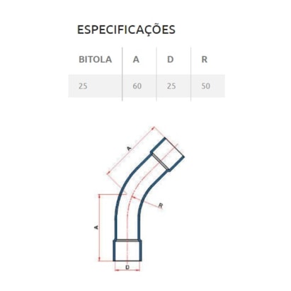 Curva PVC 45º Soldável Tigre 25mm 3/4