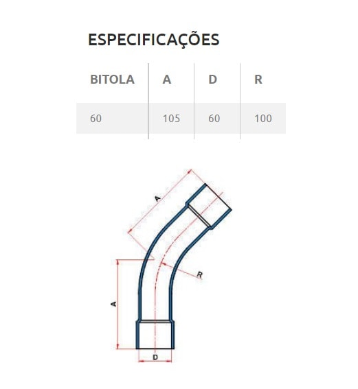 Curva PVC 45º Soldável Tigre 60mm 2