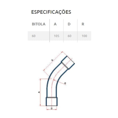 Curva PVC 45º Soldável Tigre 60mm 2