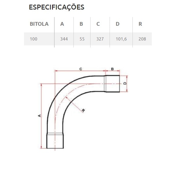 Curva PVC 90º Longa para Esgoto Tigre 100mm 4