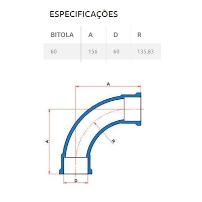 Curva PVC 90º Soldável Tigre 60mm 2