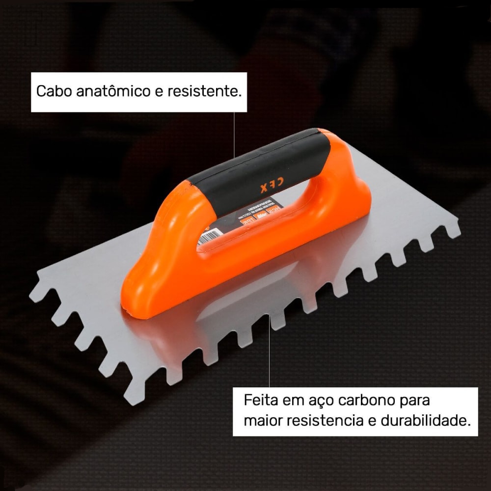 Desempenadeira Ceramfix Aço 10x10cm Dentada - 720078