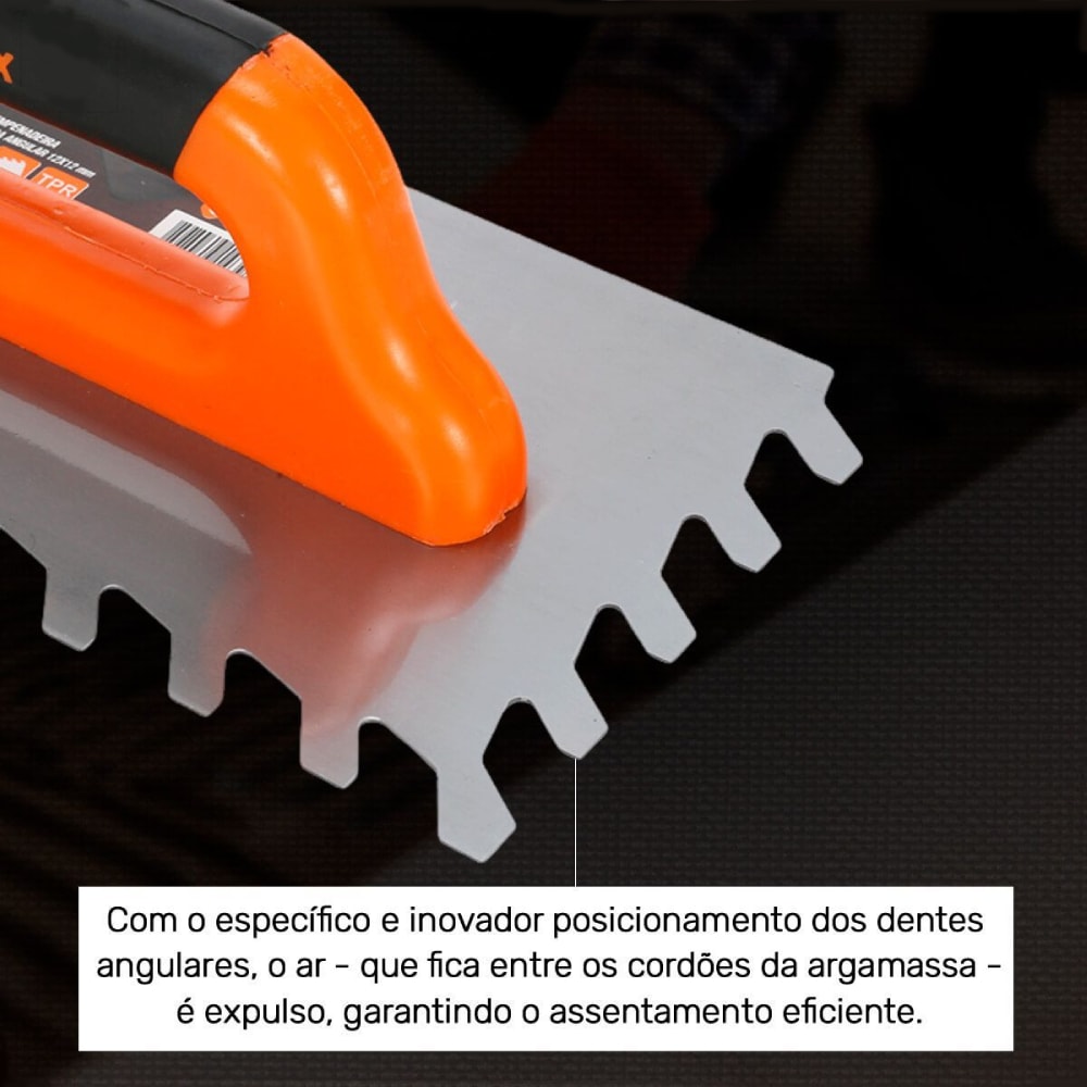 Desempenadeira Ceramfix Aço 10x10cm Dentada - 720078