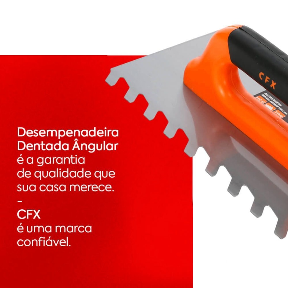 Desempenadeira Ceramfix Aço 12x12cm Dentada - 720079