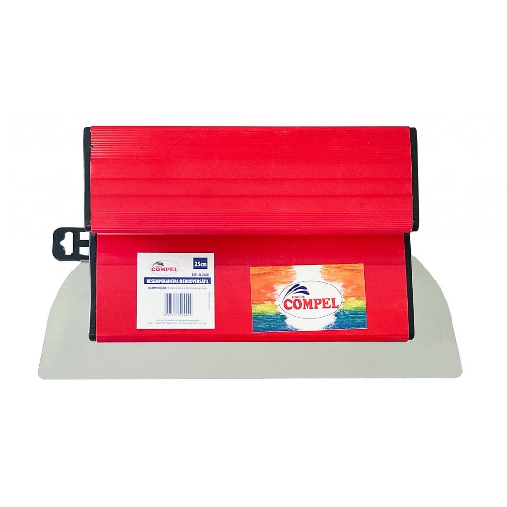 Desempenadeira de Aço Inox Compel 25cm para Massa Versátil - 12490