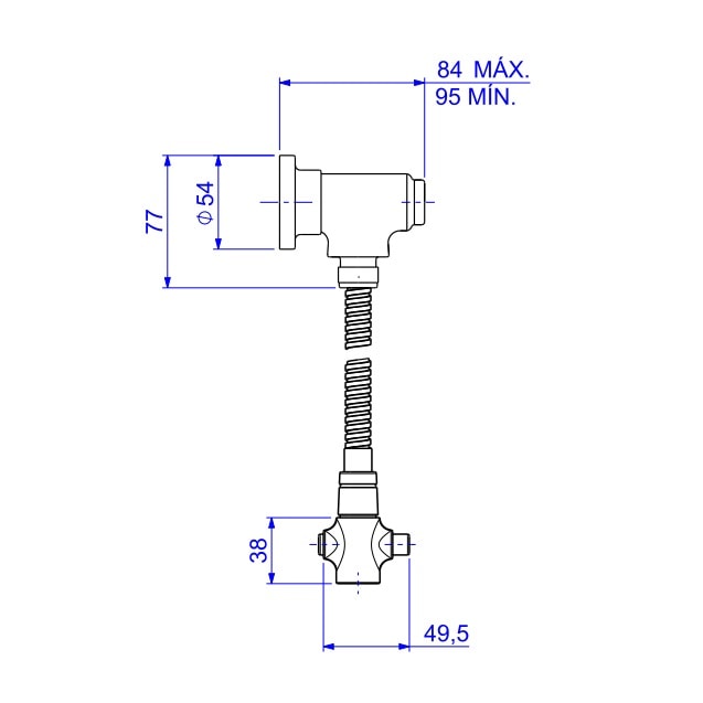 Desviador de Chuveiro com Mangueira Deca Cromado - 1982.C