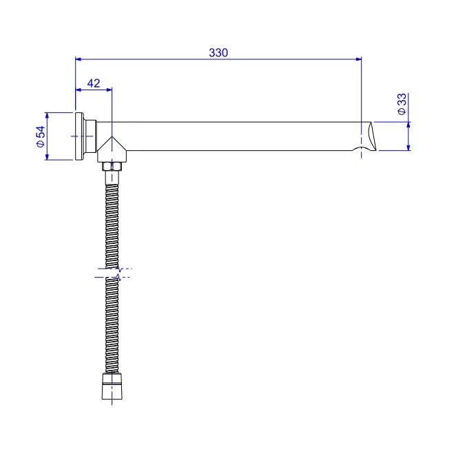 Desviador de Chuveiro com Tubo e Mangueira Deca Luxo Cromado - 1982.C.LUX.330