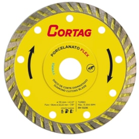 Disco de Corte Diamantado Cortag Porcelanato Flex 115x22,22mm - 61577