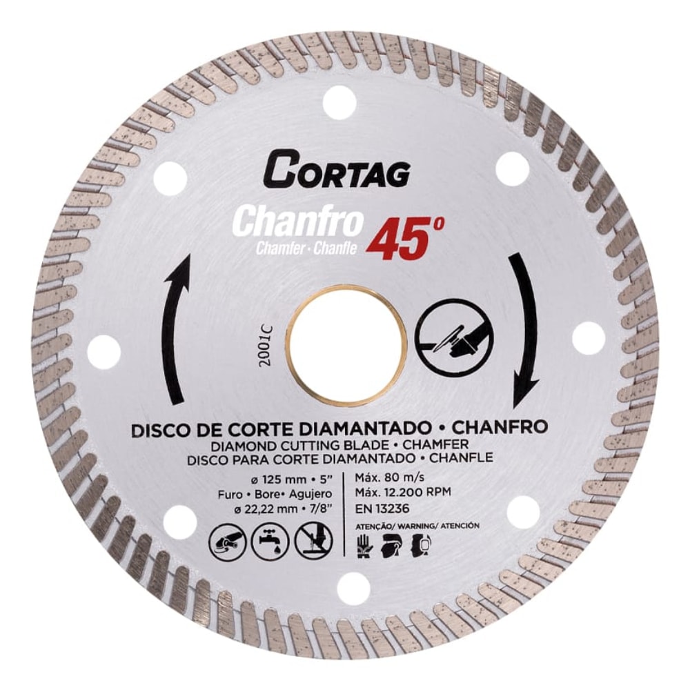 Disco de Corte Diamantado Cortag Turbo Chanfro 115mm - 61907