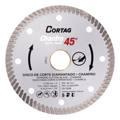Disco de Corte Diamantado Cortag Turbo Chanfro 115mm - 61907