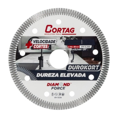 Disco de Corte Diamantado Cortag Turbo Durokort 110mm - 60668