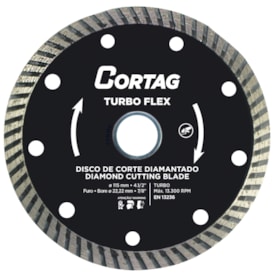 Disco de Corte Diamantado Cortag Turbo Flex 115x22,22mm - 61549